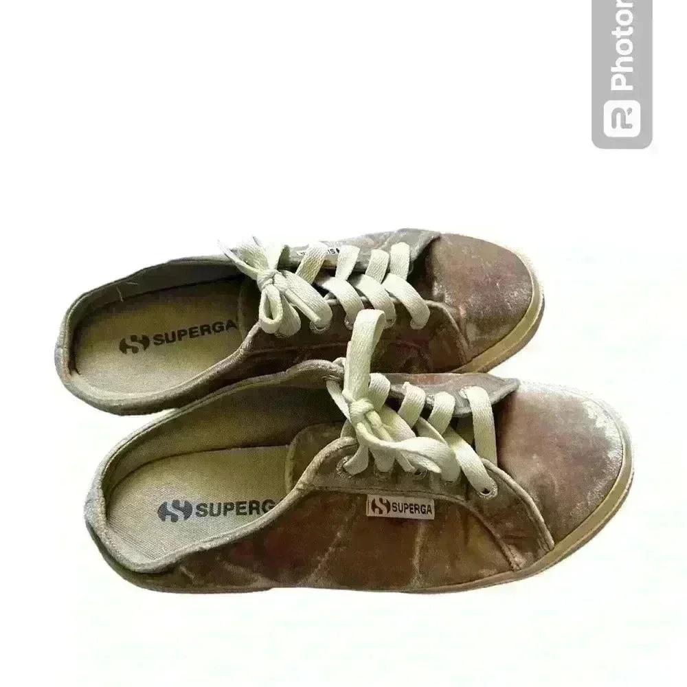 Superga Velvet Slip On Sneakers